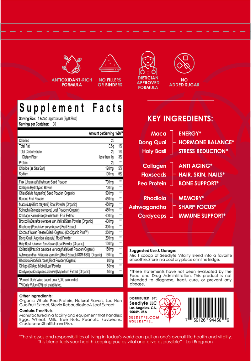 Menopause Supplement Superfood Smoothie Mix, 30 servings